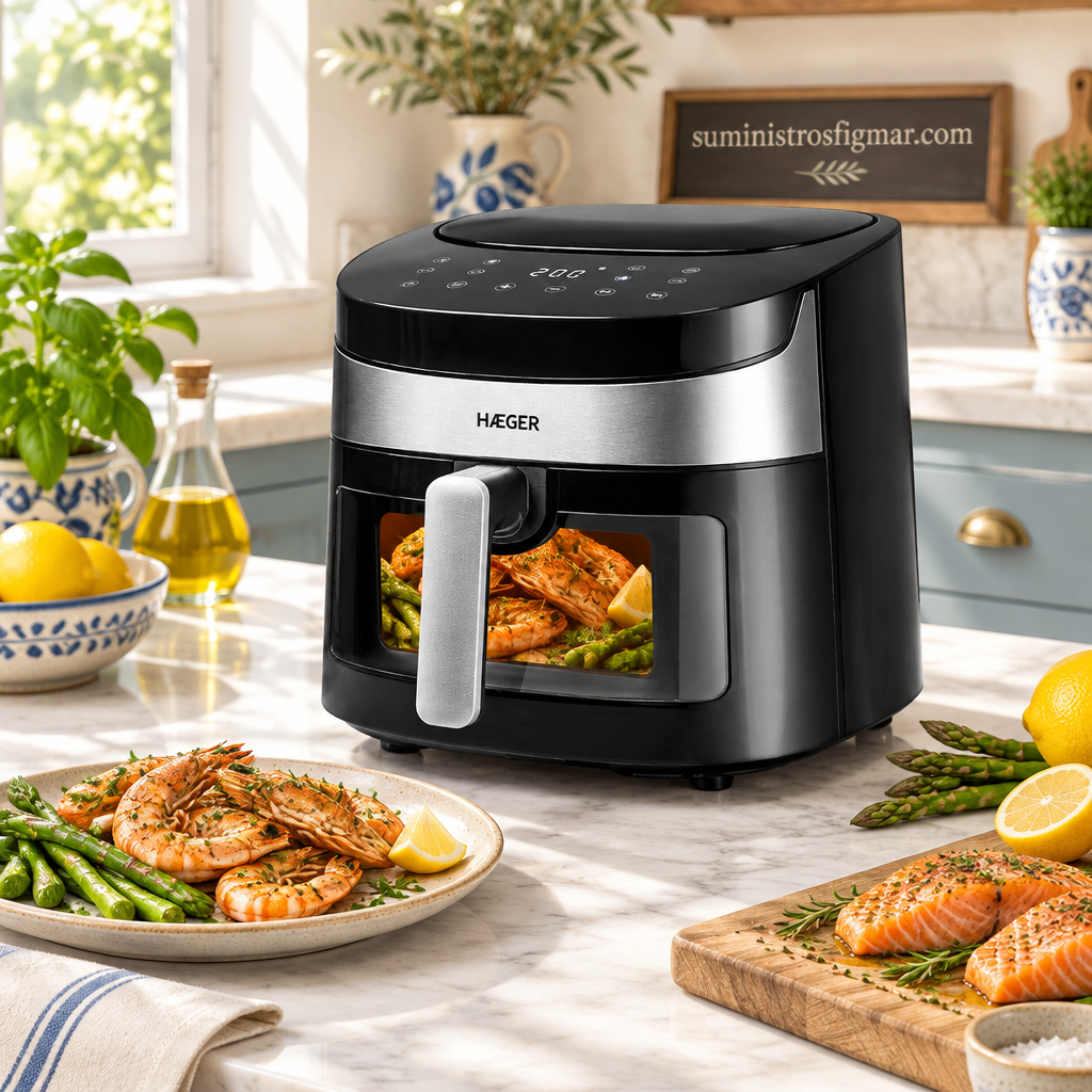Haeger Air Banquet cocinando pescado y marisco con Figmar