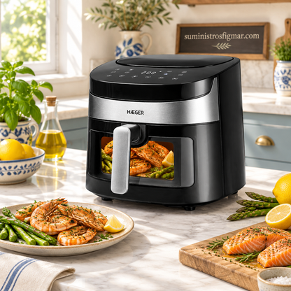 Haeger Air Banquet cocinando pescado y marisco con Figmar