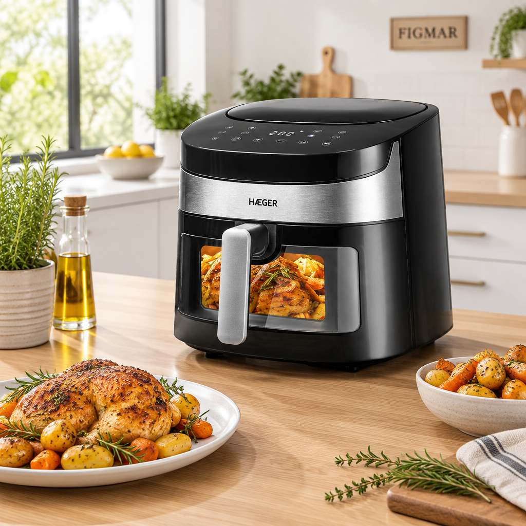 Haeger Air Banquet cocinando pollo con Figmar