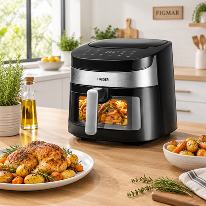 Haeger Air Banquet cocinando pollo con Figmar