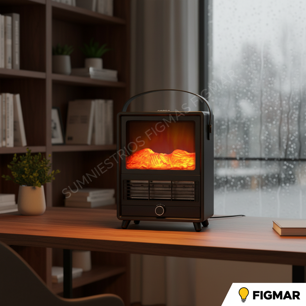 Termoventilador Arkansas 1500W Negro en home office - Suministros Figmar