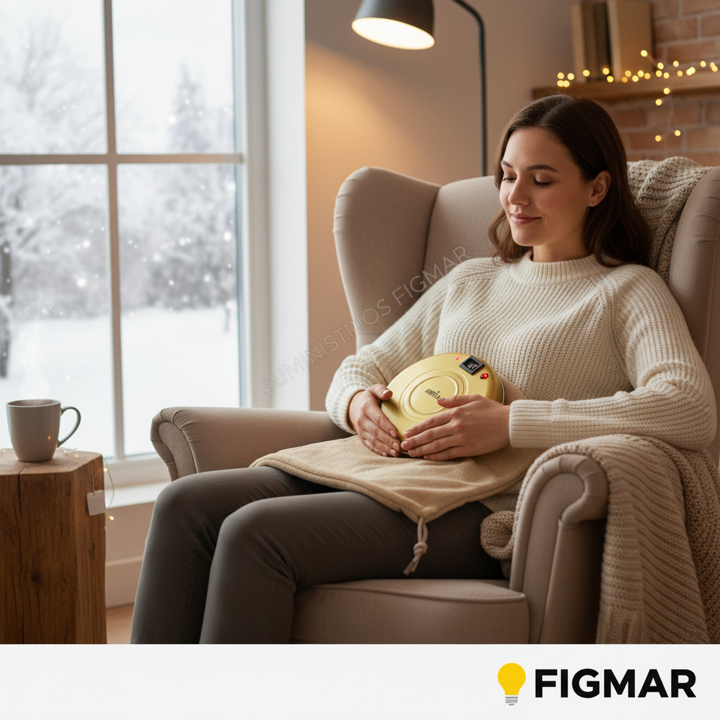 Acumulador de Calor Portátil Fargo 550W Oro en sillón - Suministros Figmar