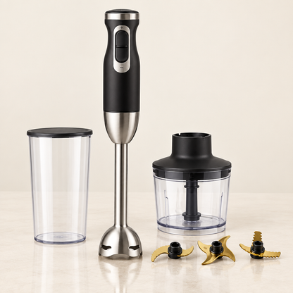 Batidora de mano HAEGER Ultra Twist de 1500 W sobre una encimera clara y limpia