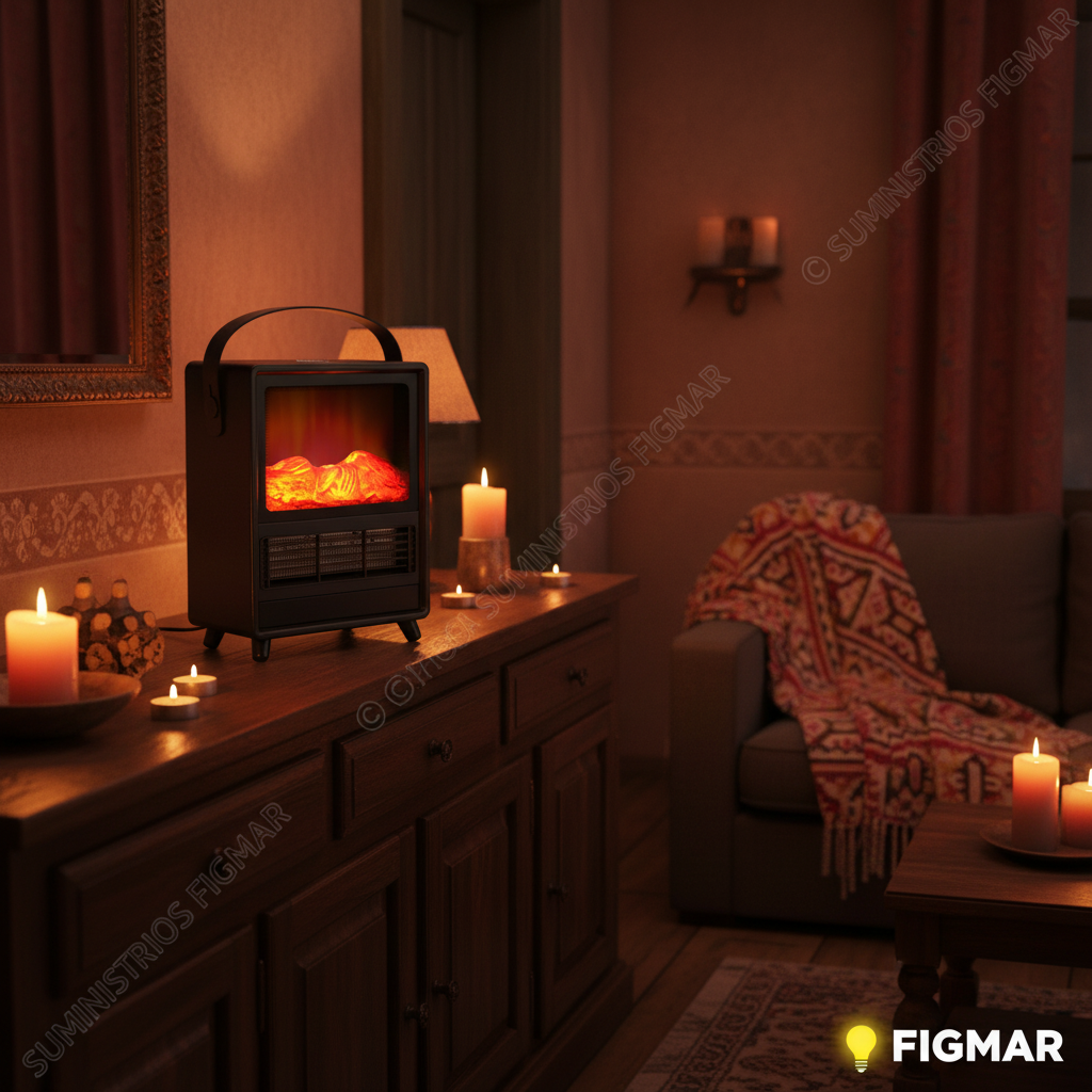 Termoventilador Arkansas 1500W Negro en salón - Suministros Figmar