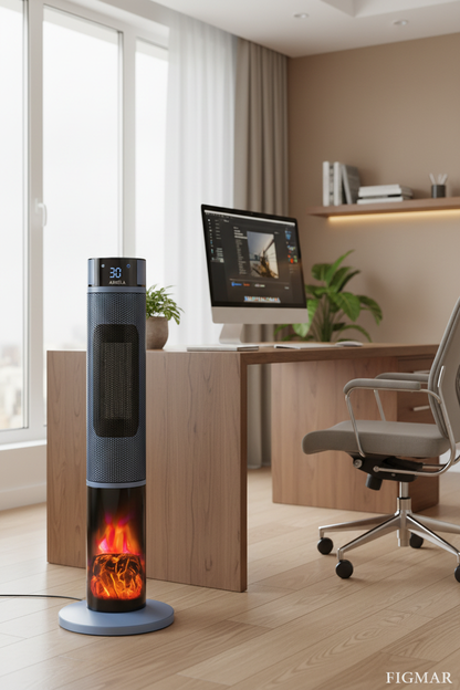 Termoventilador cerámico torre Everton 2000W en oficina