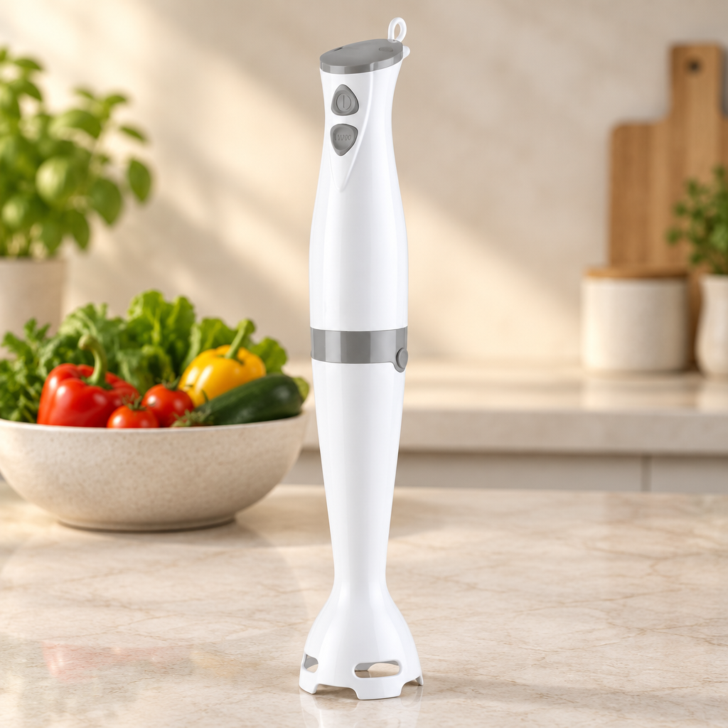 Batidora de mano KEVER 700 W GSC sobre una encimera de piedra clara con fondo elegante