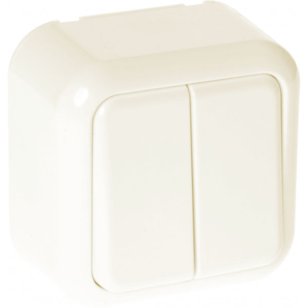 Interruptor Doble Ancient 2 Teclas Beis 6x6x3 Cm