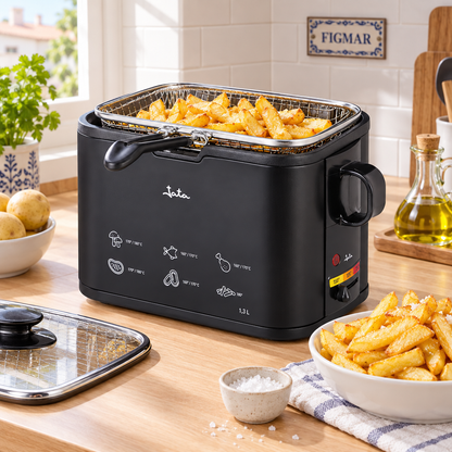 Jata FR5600 con patatas fritas y marca Figmar