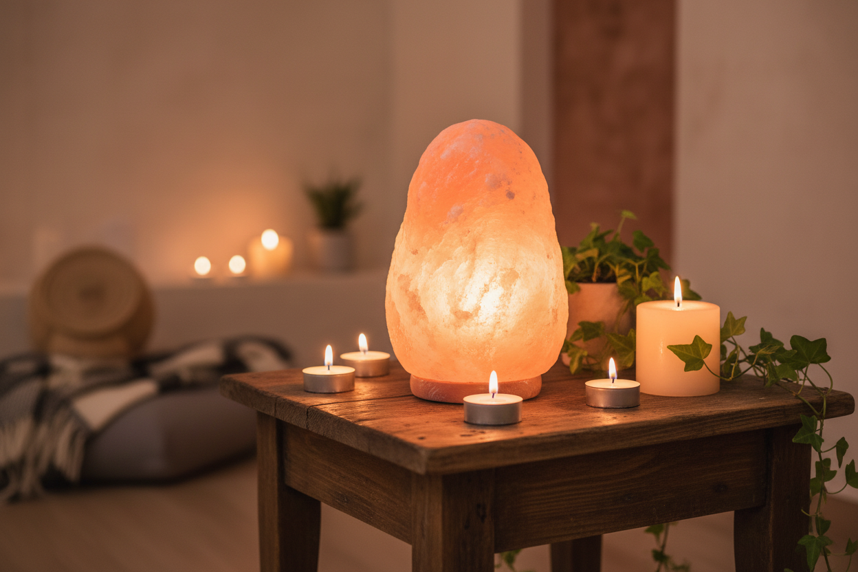 Lámpara Sobremesa Cristal de Sal Natural E14 Stone Globo Lighting