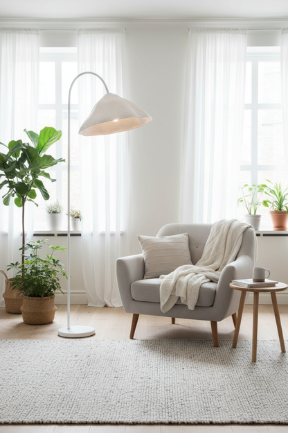 Lámpara Lotus Leaf Ledvance en salón nórdico
