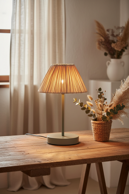 Lámpara Sobremesa Rafia Verde E27 Raffia Decor Ledvance | Suministros Figmar