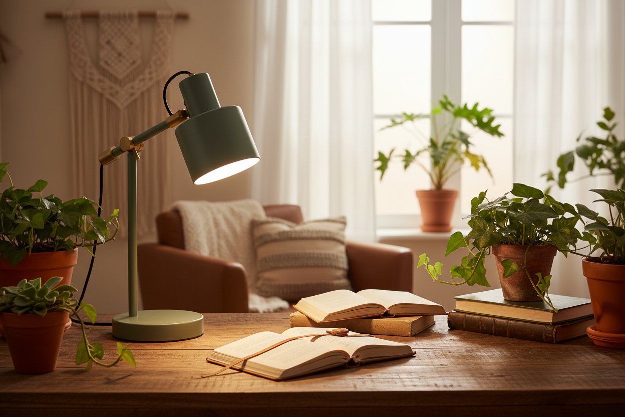 Lámpara de Mesa Verde E27 Orientable Serantes EB F-Bright