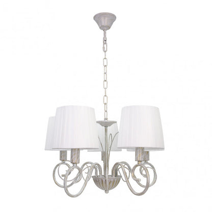 Lampara Amsterdam 5xe14 Blanco/oro Regx45x45 Cm