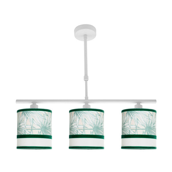 Lampara Caledonia 3xe14 Blanco/verde Regx55x14cm