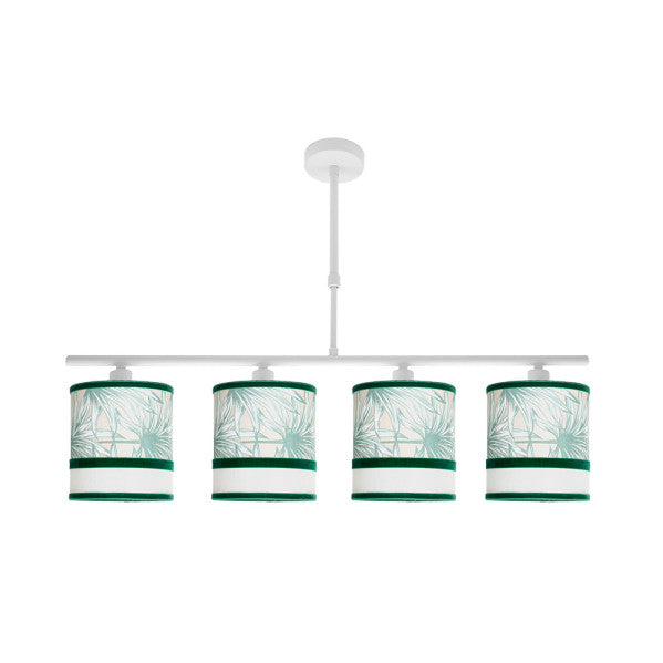 Lampara Caledonia 4xe14 Blanco/verde Regx75x14cm