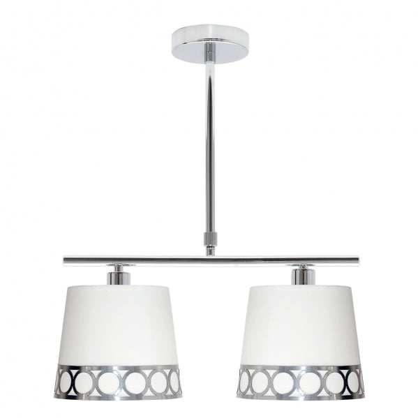 Lampara Dalia 2xe14 Blanco/plata Regx40x16 Cm