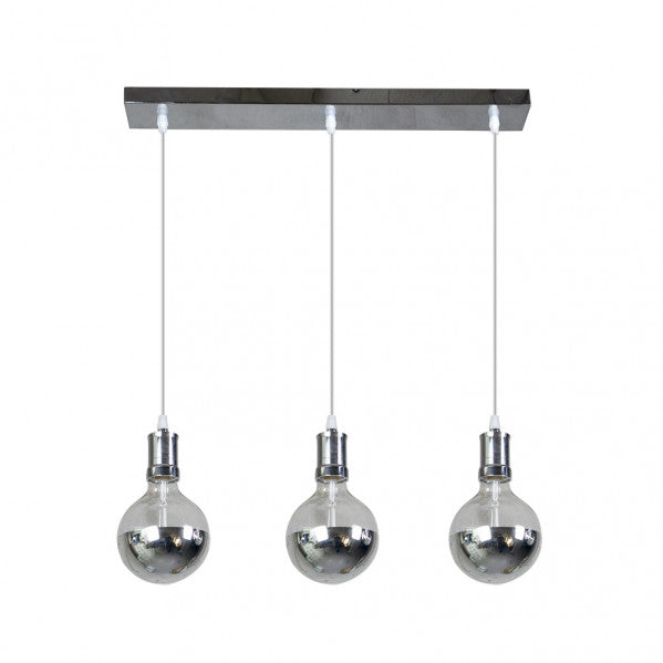 Lampara Gala 3xe27 Cromo/cromo  Bombillas   Incluidas 24w 2700k 2100lm Regx64x12,5 Cm
