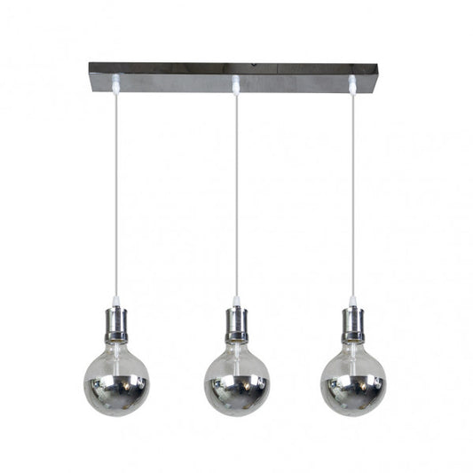 Lampara Gala 3xe27 Cromo/cromo  Bombillas   Incluidas 24w 2700k 2100lm Regx64x12,5 Cm