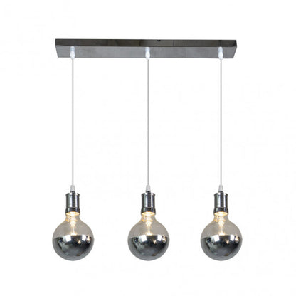 Lampara Gala 3xe27 Cromo/cromo  Bombillas   Incluidas 24w 2700k 2100lm Regx64x12,5 Cm
