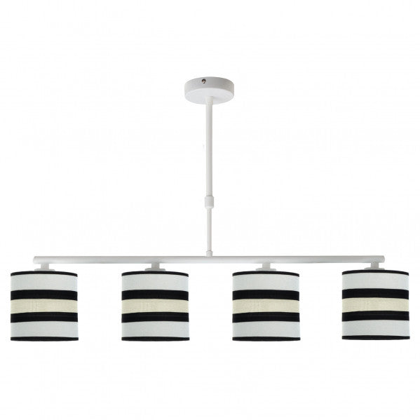 Lampara Karla 4xe14 Blanca/beis Regx75x14 Cm