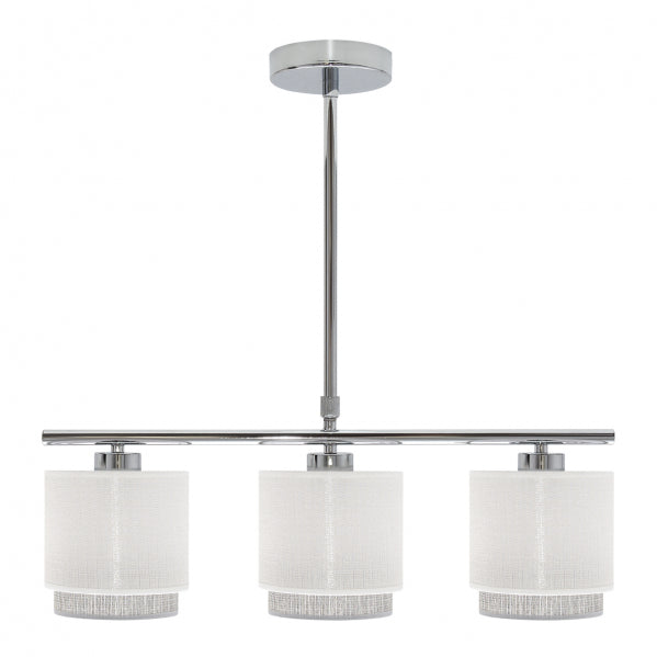 Lampara Kenya 3xe14 Blanca/gris Regx56x14 Cm