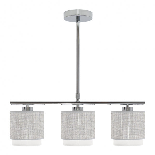 Lampara Kenya 3xe14 Gris/blanca Regx56x14 Cm