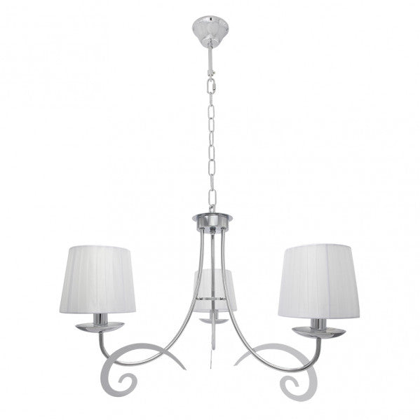 Lampara Luxor 3xe14 Cromo Pant. Blanca Regx58x58 Cm