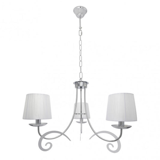 Lampara Luxor 3xe14 Cromo Pant. Blanca Regx58x58 Cm