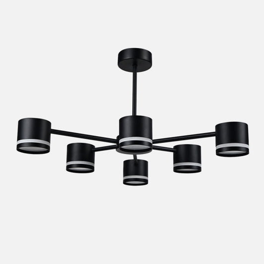 Lampara Ortiga 6 X Gx53 Negra 54w 4800lm Bombillas Incluidas 30x59x56cm