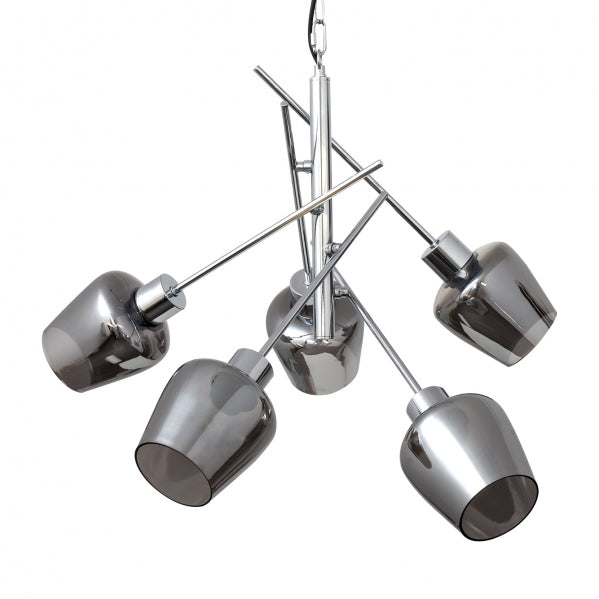 Lampara Soline 5xe27 Cromo Regx58x58 Cm