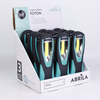 Linterna De Trabajo Foton  Encendido Cob C/gancho  Girat.e Iman 300lm 20x6x3cm 3xaa Incluid