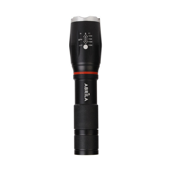 Linterna Led Centello Negra 5encend.+cob+zoom Ip44 300lm Iman Y Asa 15,5/18,6x3,8x3,8 Cm 3xaaa