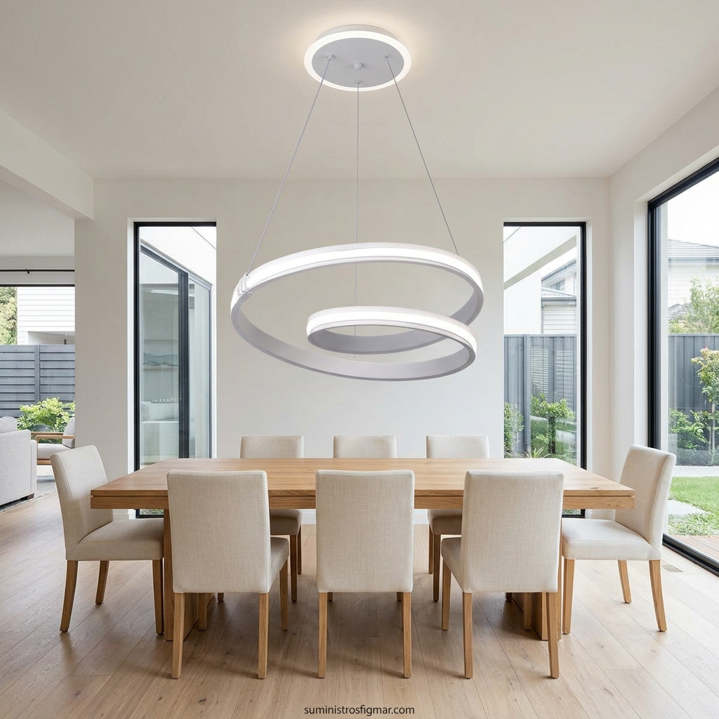 Luster blanca en comedor