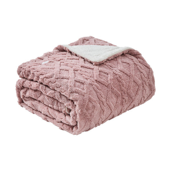 Manta Elect.monroy Rosa/blanco 160w 180x130cm 9niveles Autoapagado, Protec.seg.,lavable