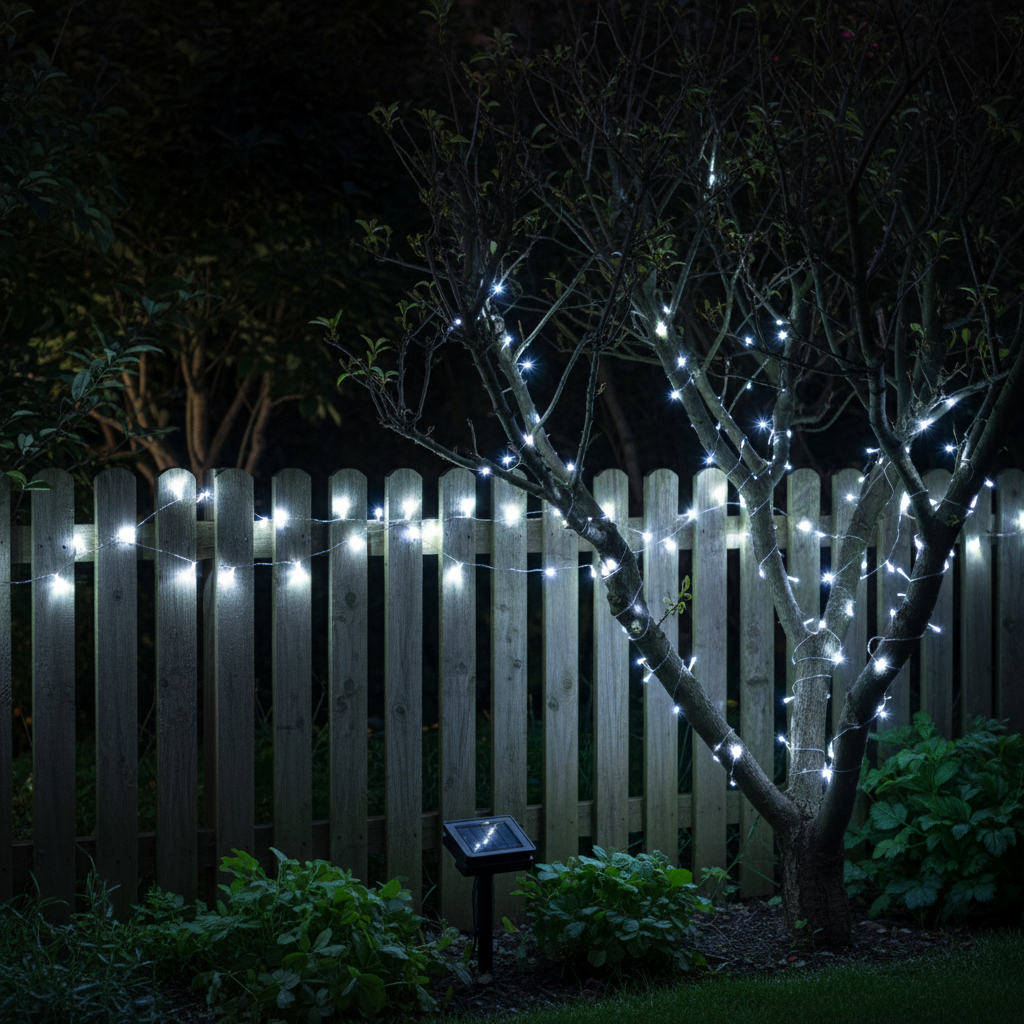 Mini Guirnalda LED Solar 6500K 12m 8 Modos Estaca Solar Electro DH | Suministros Figmar