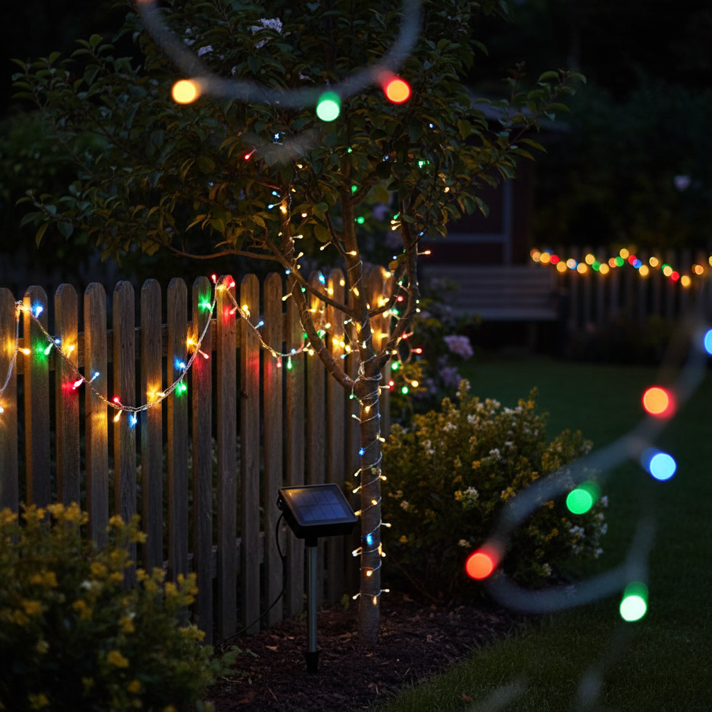 Mini Guirnalda LED Solar RGB 12m con Estaca Solar Electro DH