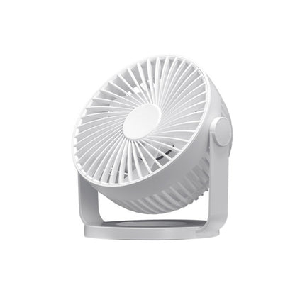 Miniventilador Sobremesa Bretaña Blanco 5w 3+1velocidades Recargable Alimentacion Usb Orientable 5aspas 17x15x11,5cm