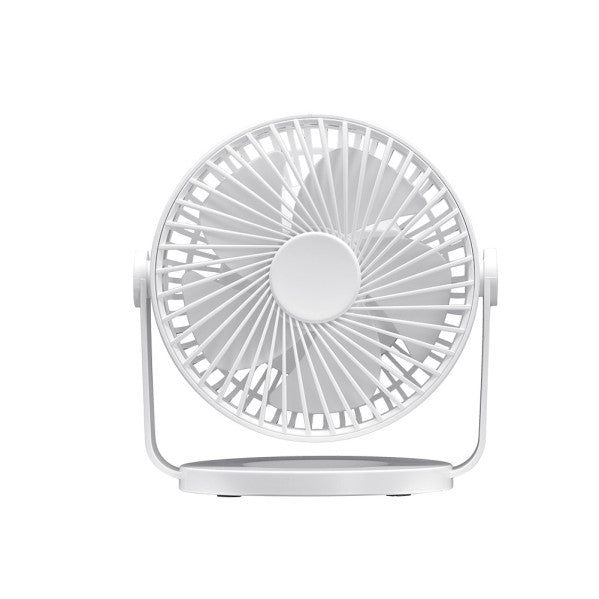 Miniventilador Sobremesa Bretaña Blanco 5w 3+1velocidades Recargable Alimentacion Usb Orientable 5aspas 17x15x11,5cm