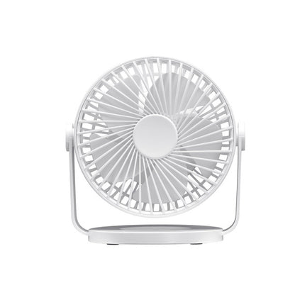 Miniventilador Sobremesa Bretaña Blanco 5w 3+1velocidades Recargable Alimentacion Usb Orientable 5aspas 17x15x11,5cm