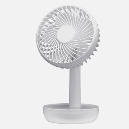 Miniventilador Inalambrico Sobremesa Lemosin Blanco 5w 3velocidades Recargable Alimen.usb Orientable 5asp 17x11x9cm Motor Dc