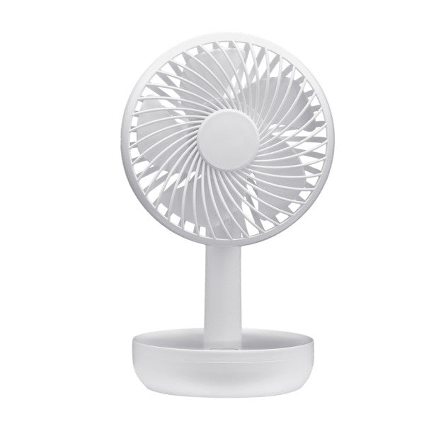 Miniventilador Inalambrico Sobremesa Lemosin Blanco 5w 3velocidades Recargable Alimen.usb Orientable 5asp 17x11x9cm Motor Dc