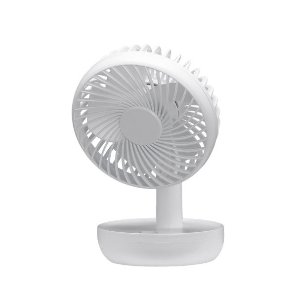 Miniventilador Inalambrico Sobremesa Lemosin Blanco 5w 3velocidades Recargable Alimen.usb Orientable 5asp 17x11x9cm Motor Dc