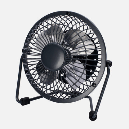 Mini Metal Table Fan Bulerias 2,5w 5v Black 14,8x14,2x7,6 Cm Adjustable Powered via USB Port