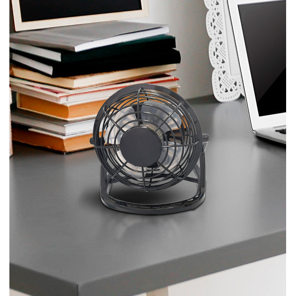 Miniventilador Sobremesa Tango 2,5w 5v Negro 14,5x14,5x10 Cm Orientable Alimentacion Mediante Puerto Usb
