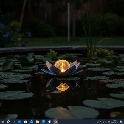Nenúfar Solar Decorativo LED Cálido Metal y Vidrio 22cm Galix