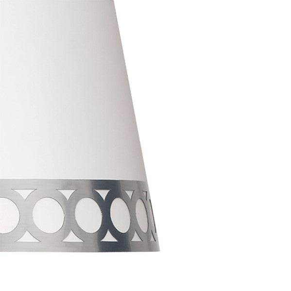 Pantalla Colgante Dalia E27 Blanca/plata 40dx30dx25h