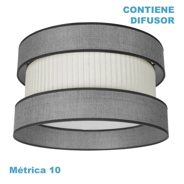 Pantalla Colgante Home M10 Gris-beis 60dx60dx25h Difusor Incluido