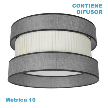 Pantalla Colgante Home M10 Gris-beis 60dx60dx25h Difusor Incluido