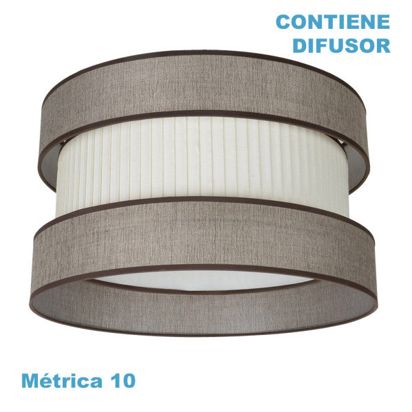Pantalla Colgante Home M10 Marron-beis 60dx60dx25h Difusor Incluido
