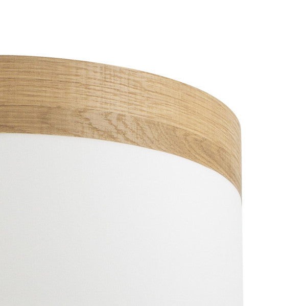 Pantalla Lampara Cloe E14 Blanca/madera-clara 14Dx14dx14h
